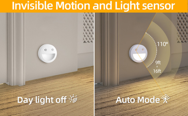 Smiling Face Intelligent Induction LED Night Light Magnetic Suction Wireless