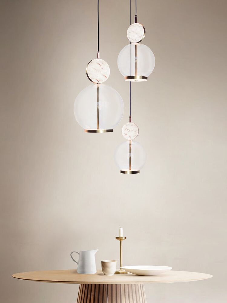 New Marble Led Pendant Chandelier Light Glass Ceiling Kitchen Lights