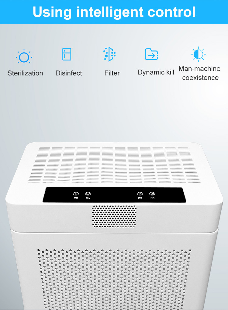 Home 1000m3/h 140W Hepa Air Purifier 254nm UV Lamp