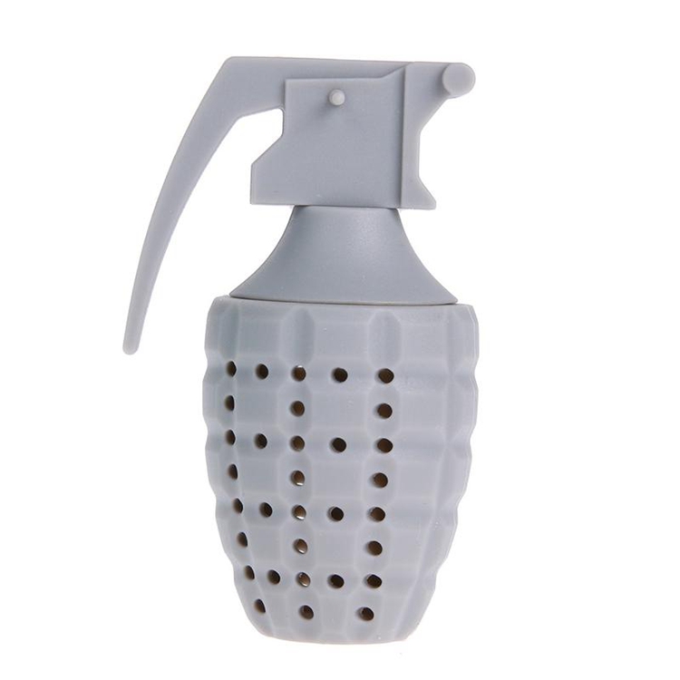 Funny Unique Customized Colour Cool Hand Grenades Shape Silicon Silicone Tea Bag Strainer Infuser Tea Ball
