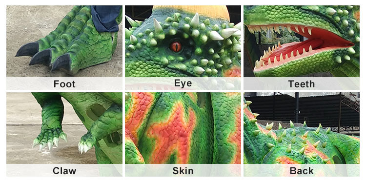 Green Attractive Realistic Dino Costume High Durability For Party Entertainment
