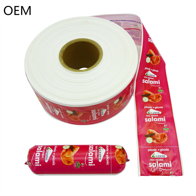 Plastic Sausage Casings Custom Logo Flexography Printing Plastic Beef Sausage Casings