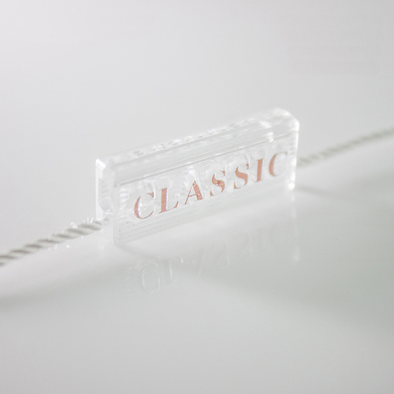 Eco-Friendly Transparent Plastic Self Locking Tags Security Tags Embossed Logo