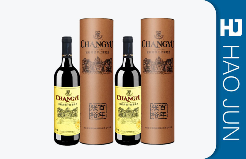 Biodegradable Cardboard Wine Tubes Package With Glossy Lamination Surface