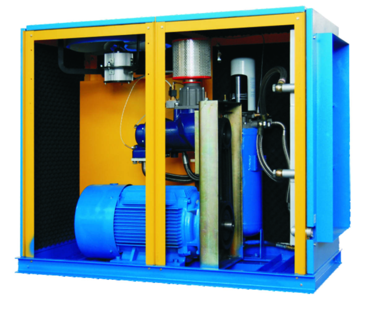 Low Noise Twin Stage Air Compressor Energy Efficient With Smart Control System