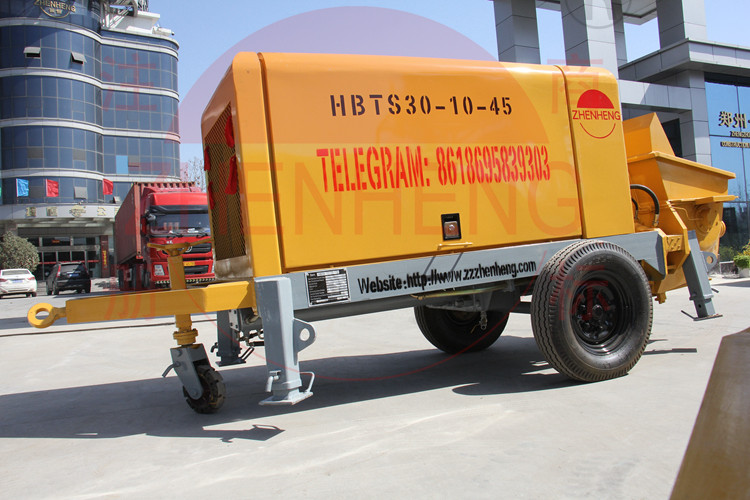 Trailer Mount Electric Concrete Pump 50m3 Maximum Output High Maintainability