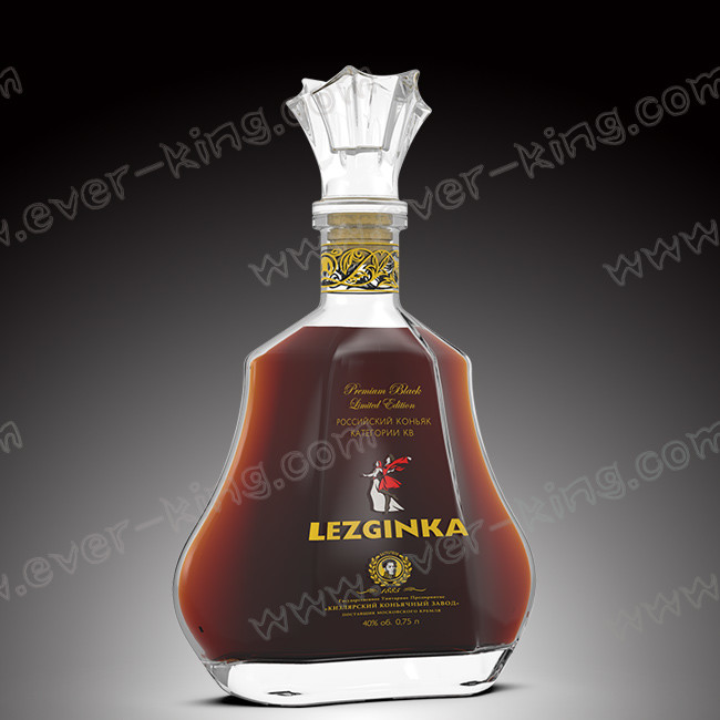 ISO9001 2015 Transparent Oval Cognac Glass Bottle