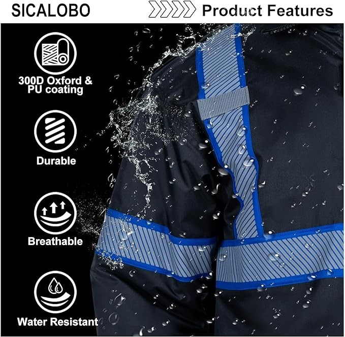Reflective Winter Warm Work Jacket, High Visibility Construction Overalls