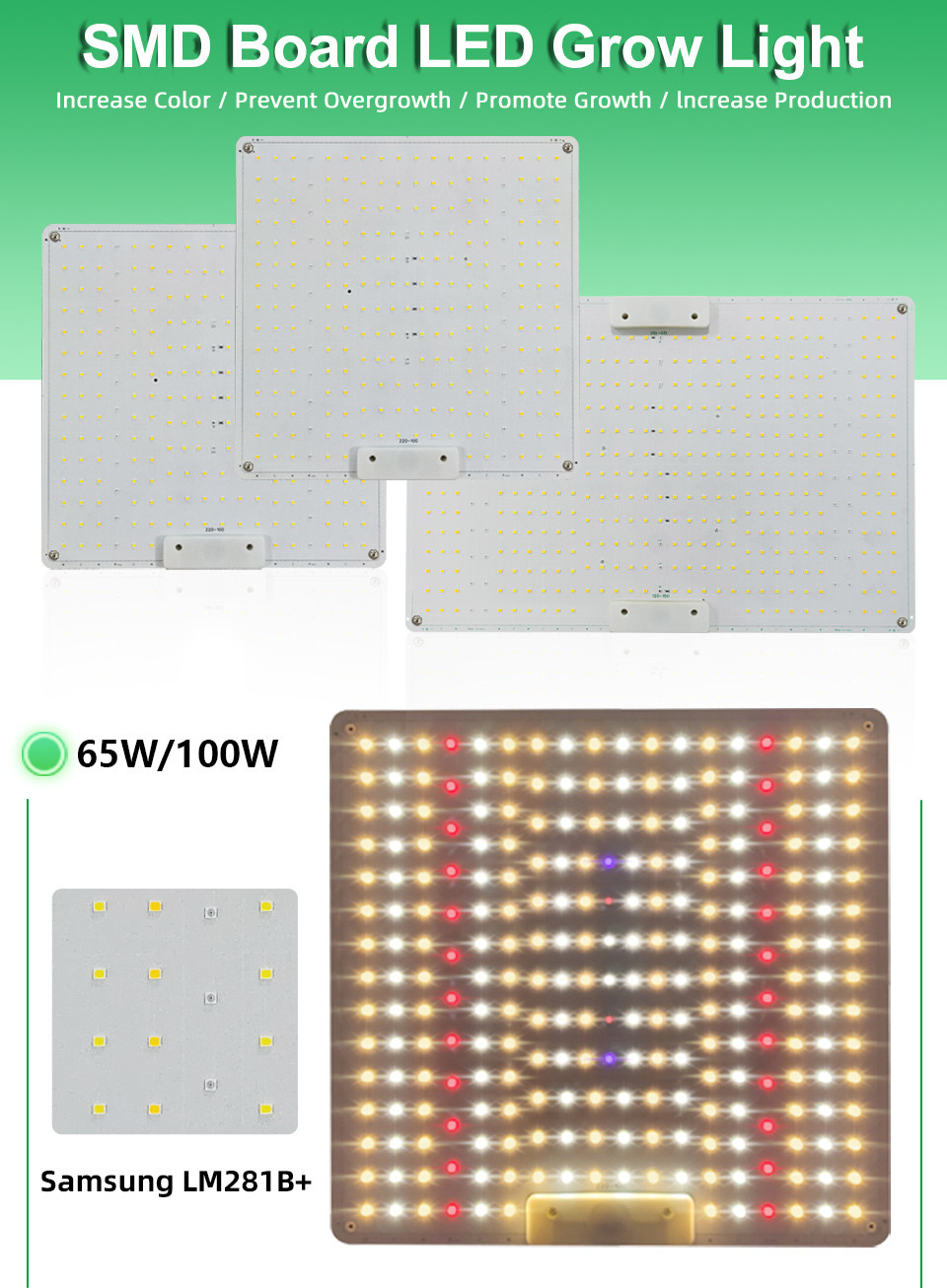 65w 100w Led Plant Light Switch Control For Flower And Vegetable Growth
