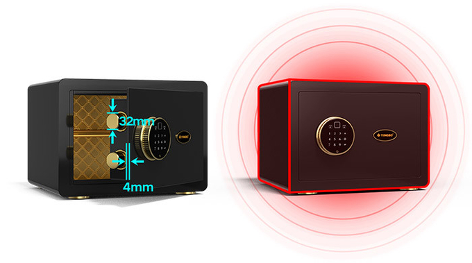 11kg Dual Alarm Home Safe Box Biometric Fingerprint Lock With Glossy Surface Treatment