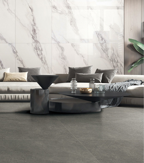 Full Body 750*1500mm Cement Look Porcelain Tile Project Commercial Residential