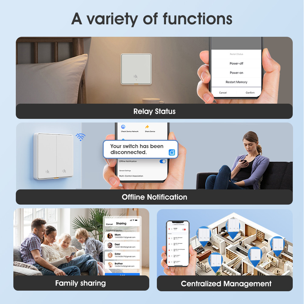 Tuya ZigBee Radar Motion Sensor Switch Sensing No Neutral Smart Home EU Wall Light Button Off No Capacitor Timing App