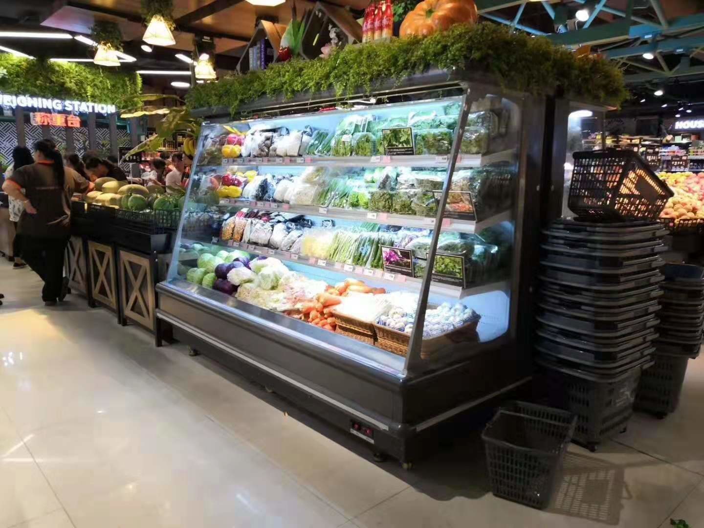 2m Supermarket Fruits Showcase Multideck Open Chiller With Copeland Compressor