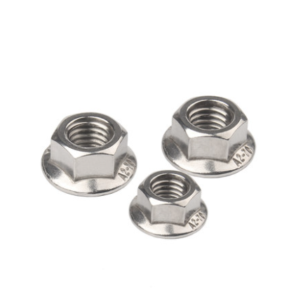 304 M8 Hex Lock Din6923 Self Locking Hexagon Flange Nut with Plain Surface Treatment