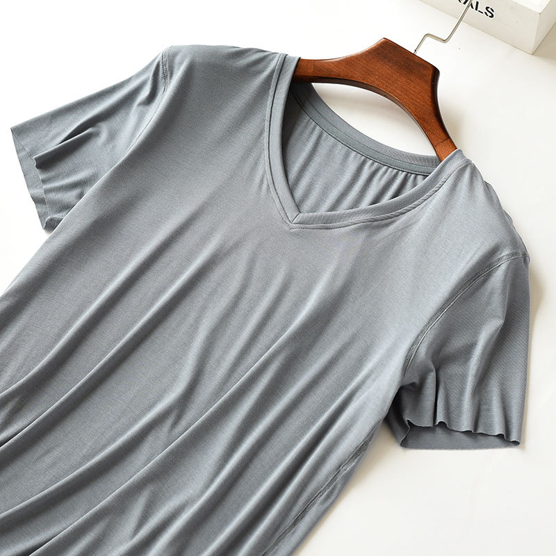 wholesale bamboo clothing mens V neck blank high quality bamboo fiber t shirt