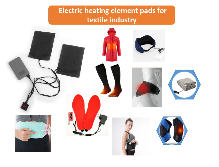 Rechargeable 5V Battery Heated Pad Carbon Fiber Heating Elements For Clothes Socks Scarf Rug Pads