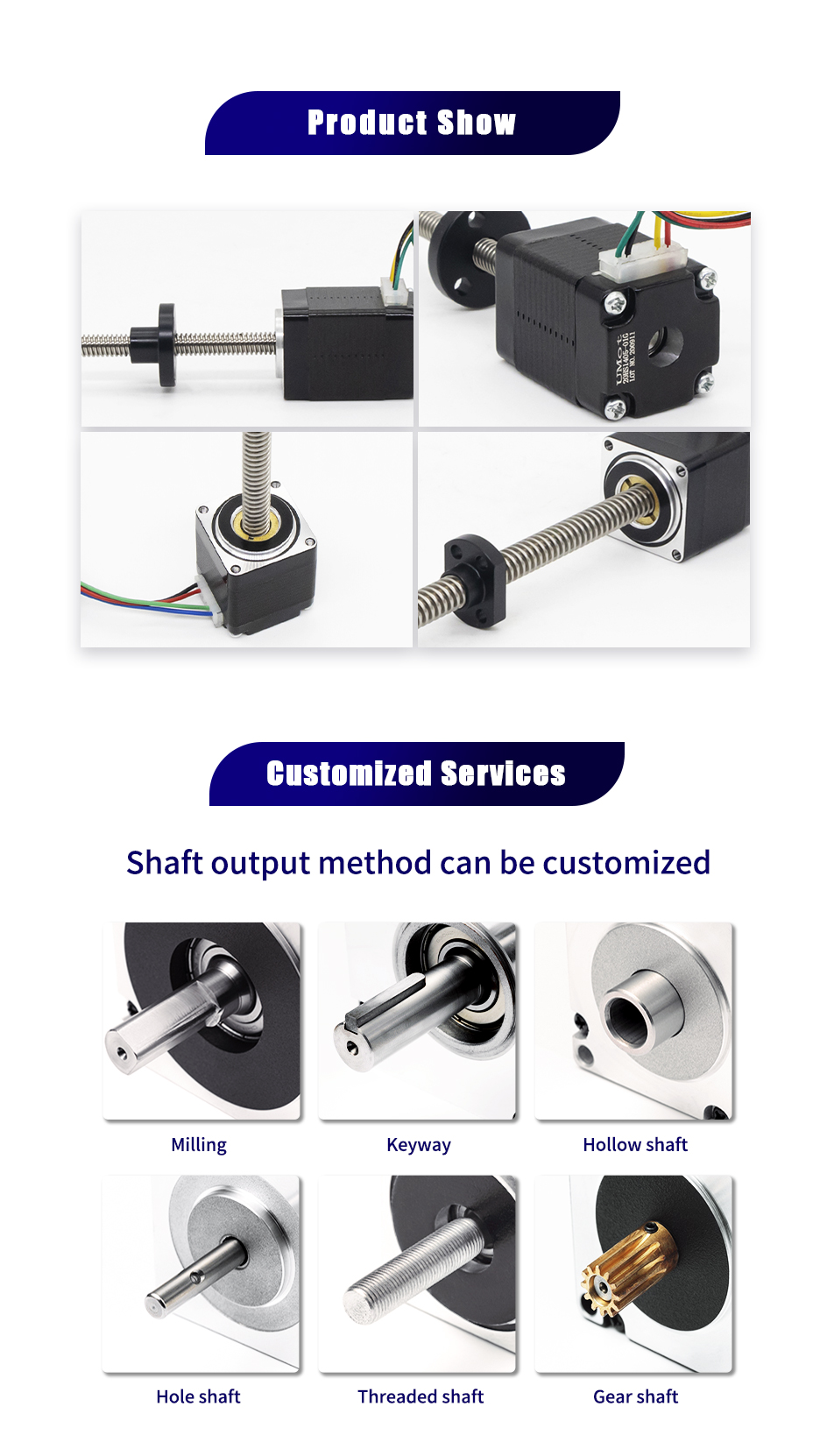 2mm Threaded Rod Nema 8 Linear Stepper Motor 25/30mm Length 0.4/0.5A for Manufacturing