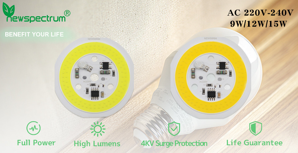 220V AC COB LED Chip High Brightness 12W 15W Warm LED Module
