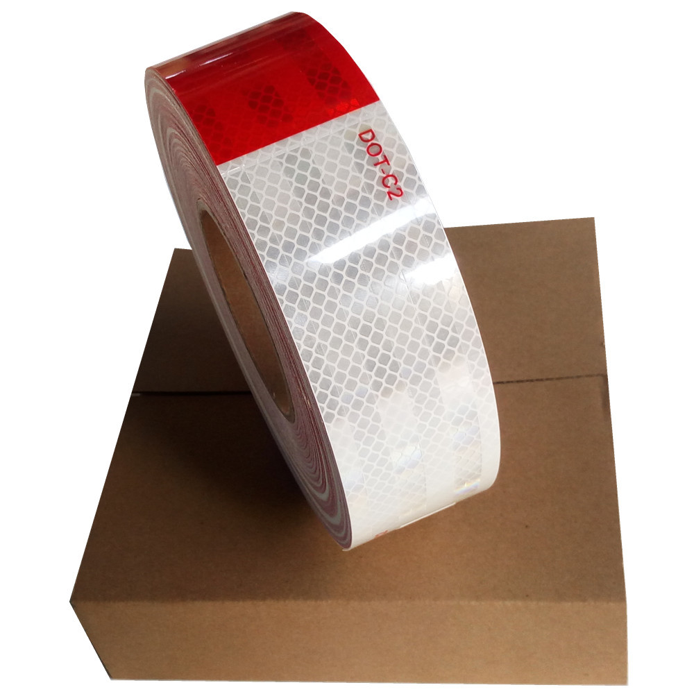 Adhesive Waterproof Retro Truck DOT C2 Red And White Reflective Tape For Traffic Safety
