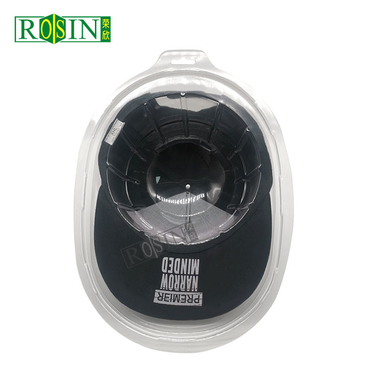 Cheap Waterproof Plastic Snapcap Packaging Transparent Blister Clamshell for Baseball Caps Hip Pop Hats Display Case Holder