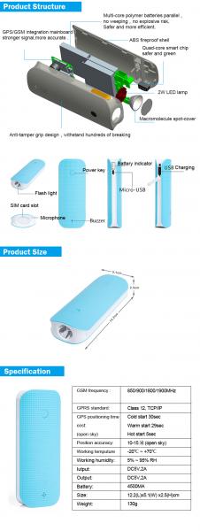 Reachfar rf-v20 super long time standy personal magnetic gps tracker power bank for people and asset location