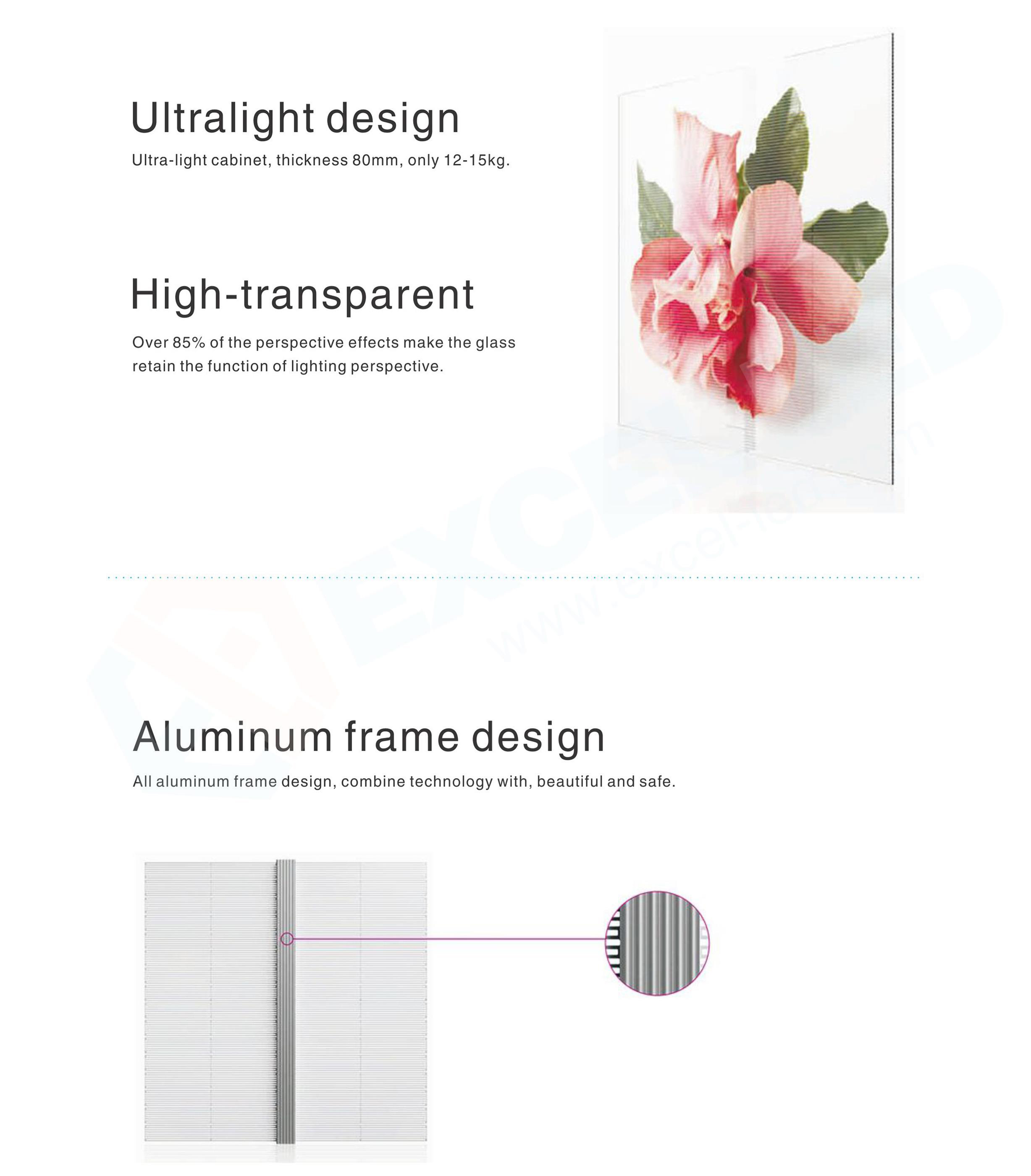 p3 High-transparent advertising display EXCEL LED