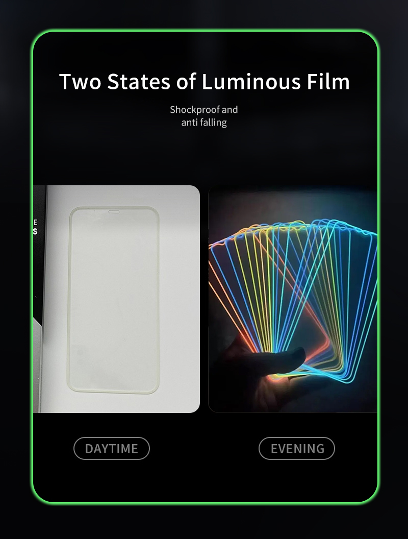 3d Curved Mobile Phone Luminous Tempered Glass For Iphone Infinix