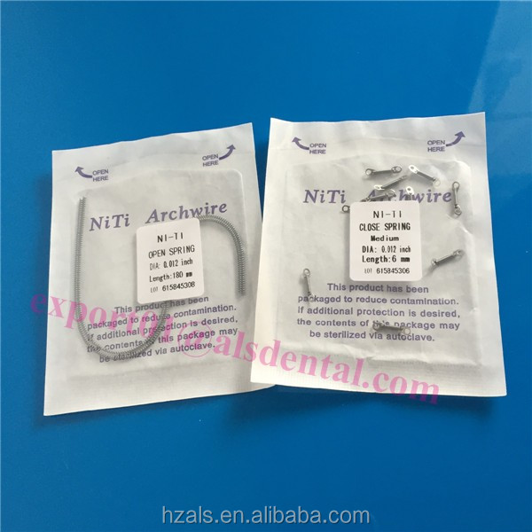Big Eyelet Niti Close Coil Orthodontic Spring 0.010/0.012 10pcs/pk Diameter 0.010" and0.012" Length 180mm
