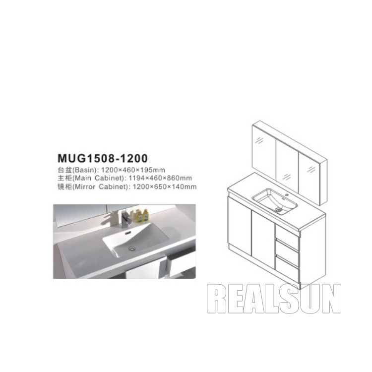 42 Inch Contemporary Bathroom Vanities American Style Mdf Floating Wall Sink