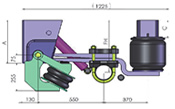 Two Spring Guide Arms Suspension Air Spring For Gap Free Design Trailers