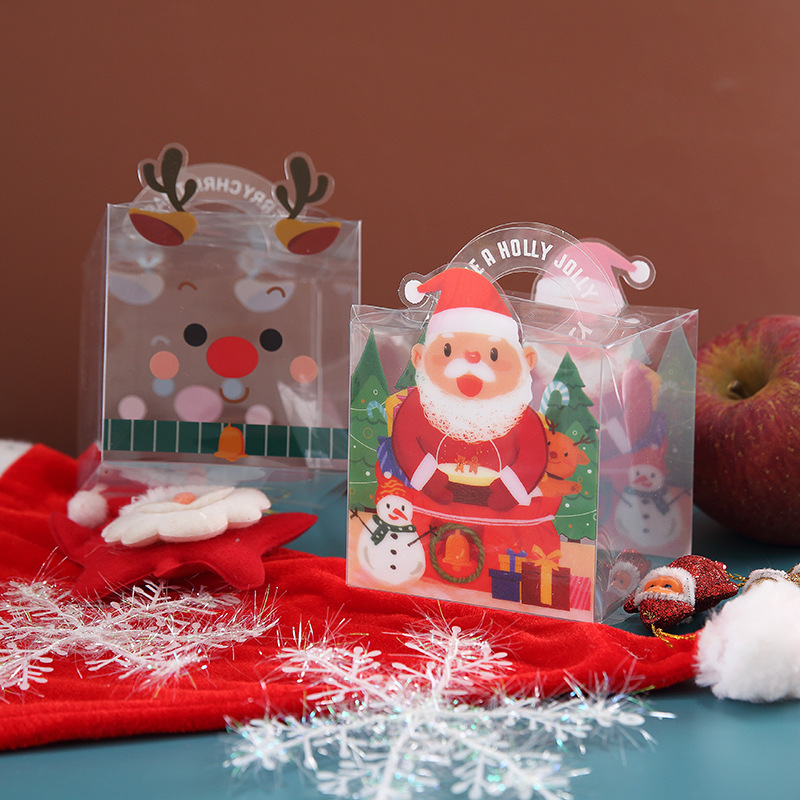 Custom Logo Folding Plastic PVC Cake Box Clear Gift PET Box For Christmas Apple Candy