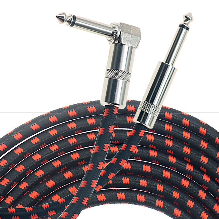 OEM 3ft 10ft 5m 1/4 6.35mm Mono TS Jack Lead Braided Electric Instrument Accessory Amp Effect Amplifier Guitar Patch Cable