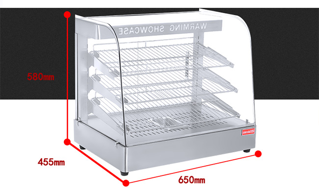 Energy Saving Hot Food Display Warmer With Warming Light And Heating Element
