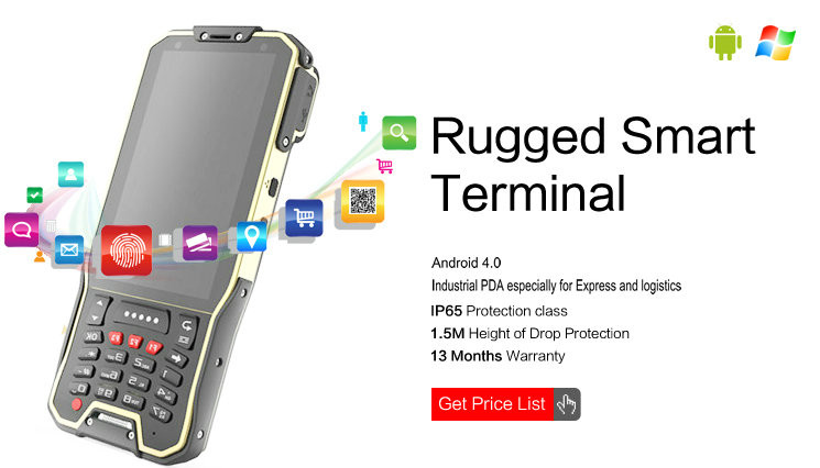 OEM Foxconn Rugged Android Barcode Scanner Device with 1GB DDR3 RAM