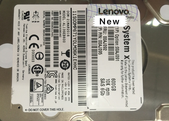 600G 10K SAS 2.5 Inch Server HDD , Laptop Hard Disk AL13SEB600 00AJ091 00AJ092 00AJ095