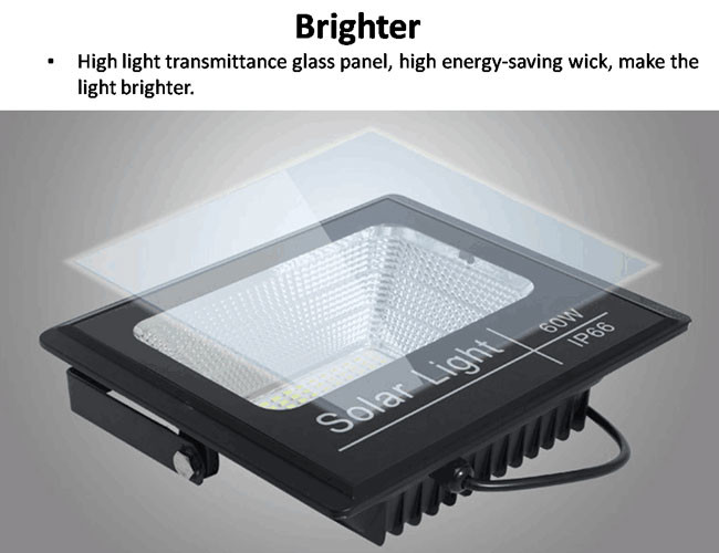 60W IP66 Square Outdoor Solar Lighting System Intelligent Light Controlled 23H
