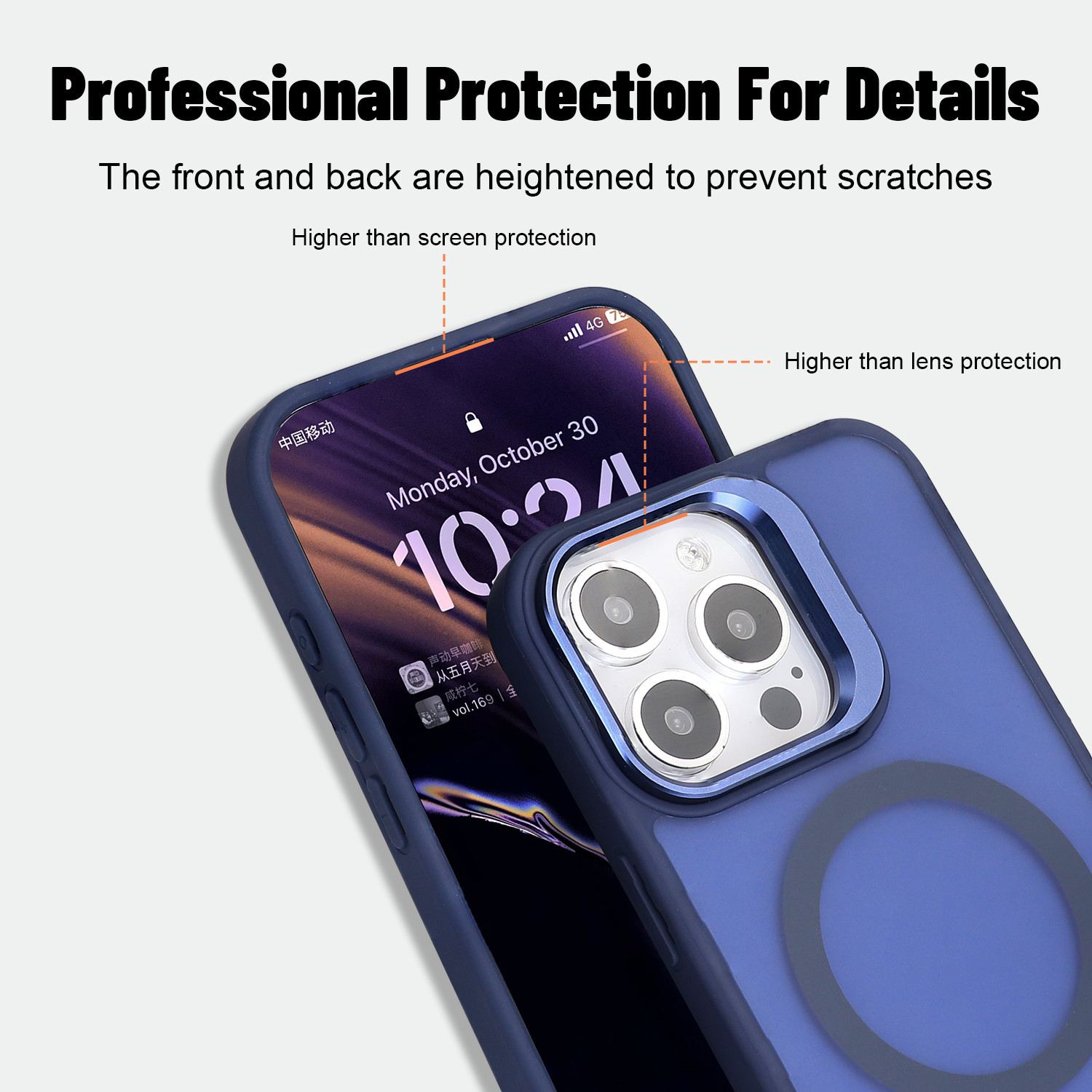 TPU PC Metal Camera Stand Magsafe Phone Case Translucent Back Cover