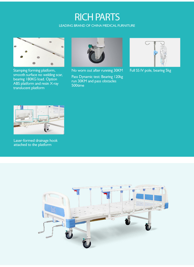 Metal 5 Functions Care Manual Bed For Medical Use