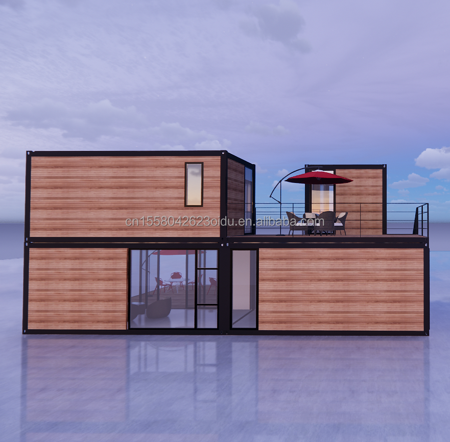 Modern Design 20 Foot Extendable Flat Pack Modular Home Prefab Sandwich Panel Shipping 3 Bedroom Container House for Hotel