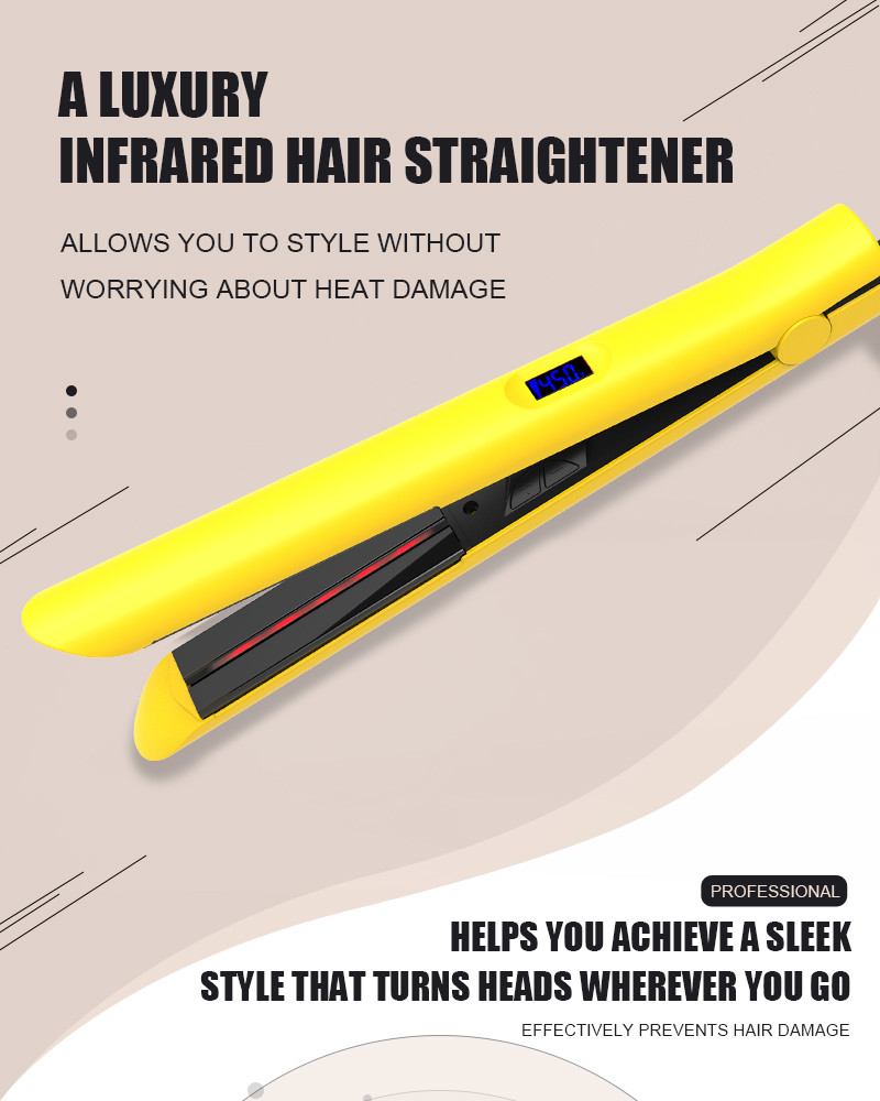 35W Adjustable Temperature Infrared Flat Iron Titanium Plate Suitable For All Hair