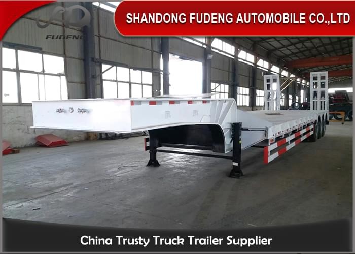60T 4 Axles 12R22.5 Tire Steel Low Bed Semi Trailer