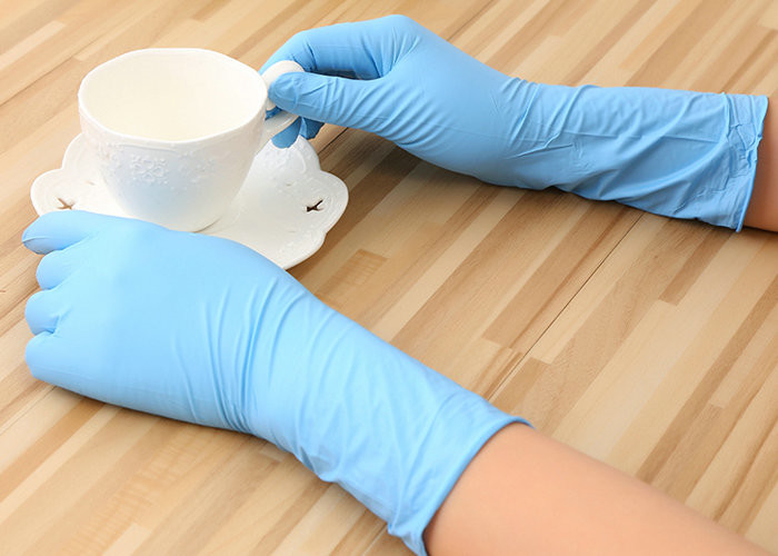 Blue Disposable Medical Gloves Health Beauty Salons And Food Use