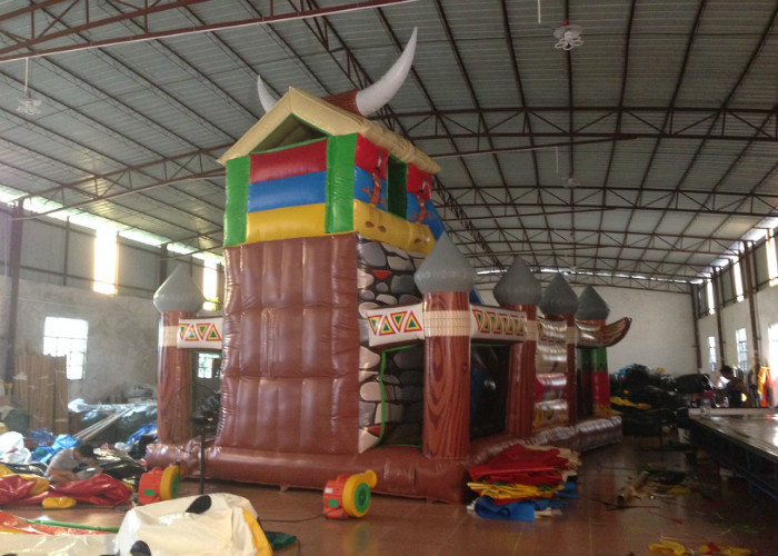 Double Stitching Inflatable Indian Large Bounce House , Fun City Inflatables 8 X 5 X 6m
