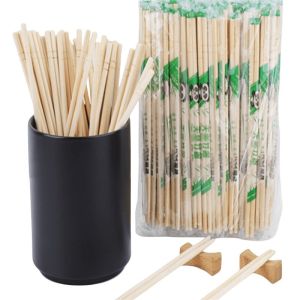 Paper Sleeve Packing Disposable Round Chopsticks with 100% Natural Moso Bamboo