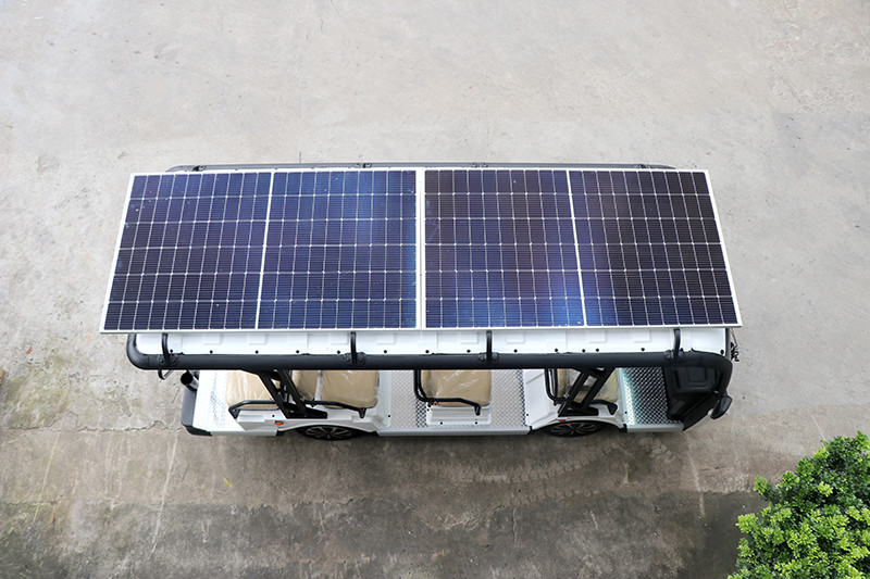 11 Seater Electric Sightseeing Bus With Solar Panel 7.5KW Lithium Battery