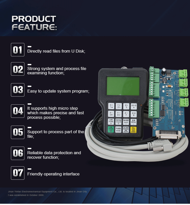 4 Axis Control Machine with DSP Controlling System A18S/E 50-pin Data Cable Included
