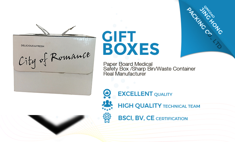 Recycled Cartoon Small Cardboard Cake Boxes Easy Carrying With Handle