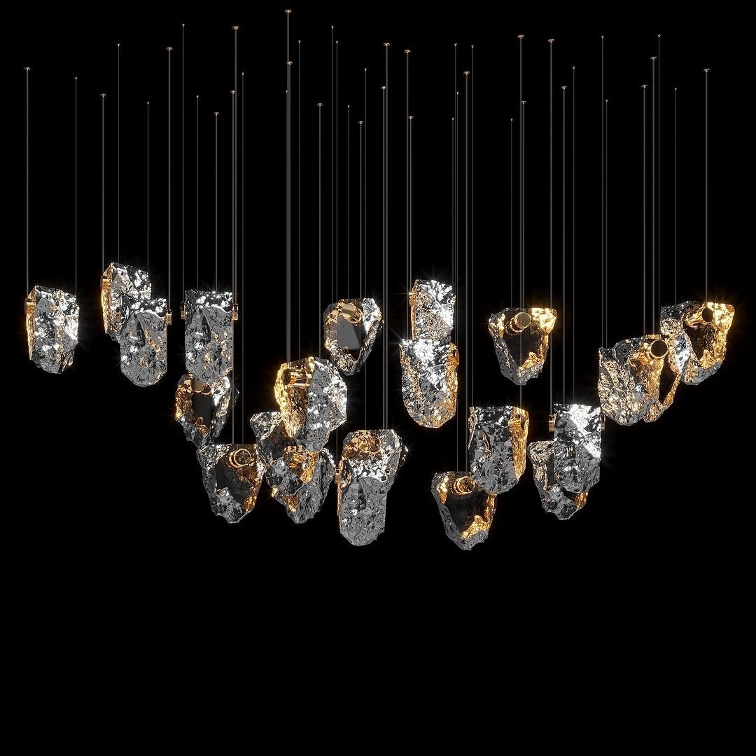 Crystal Volcanic Rocks Large Chandelier Commercial Space Hall Residential Villa