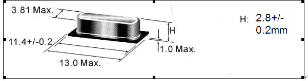 HC49 SMD Crystal Resonator 14.31818 Mhz 4.0mm / 3.0mm Surface Mount