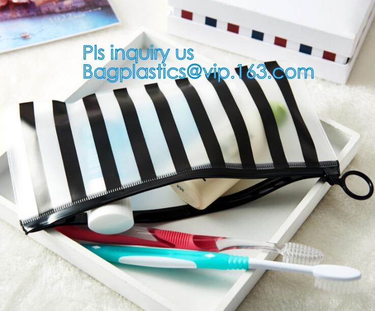 PVC transprent slider bag for packing underwear, Frosted Zip lockkk bag EVA PVC hanger bag for clothes, EVA frost drawstrin
